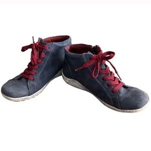 Remonte Soft Leather Chukka Zippered Lace Up Ankle Booties Boots Shoes Grey